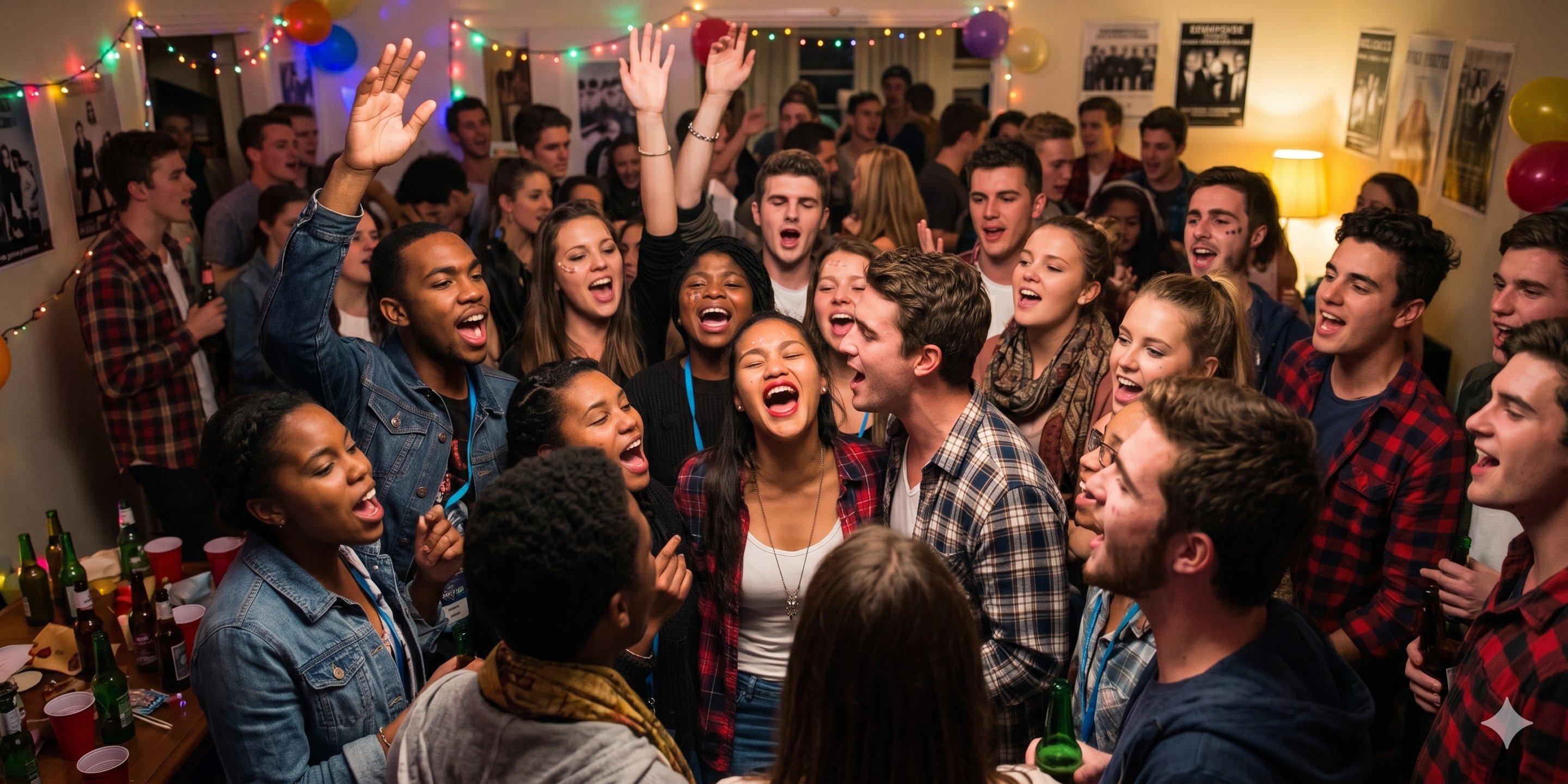 People singing along